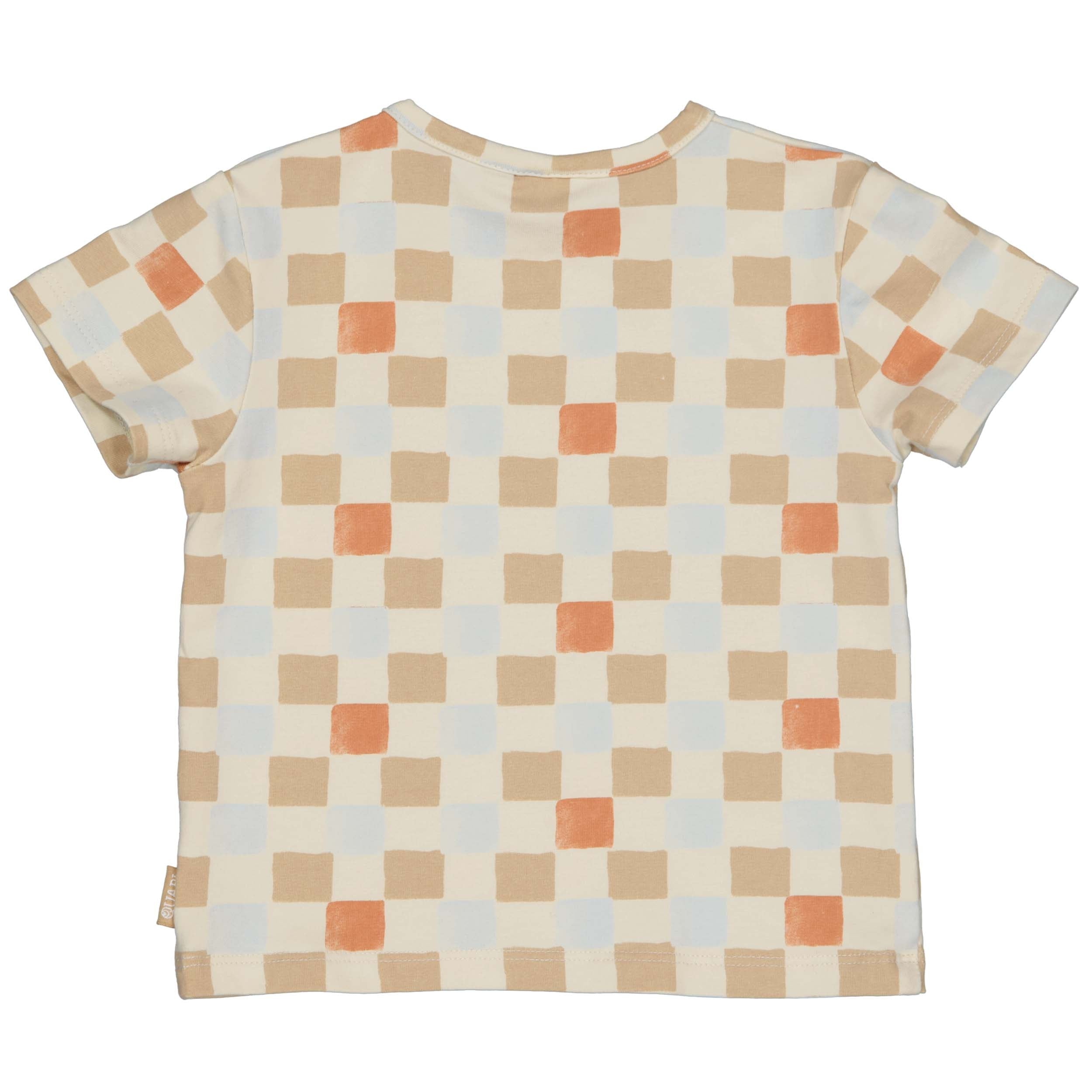Shirt Beige geblokt | AOP Sand Graphic