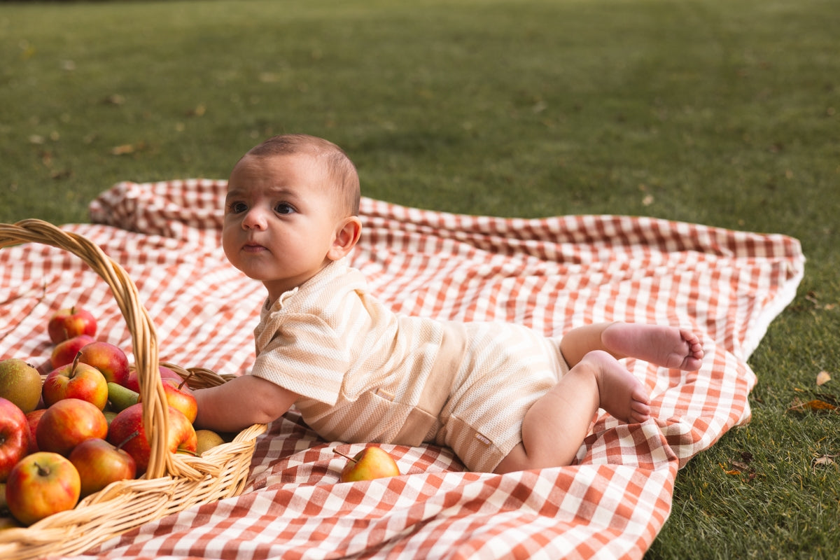 Broek Beige gestreept | AOP Sand Stripe