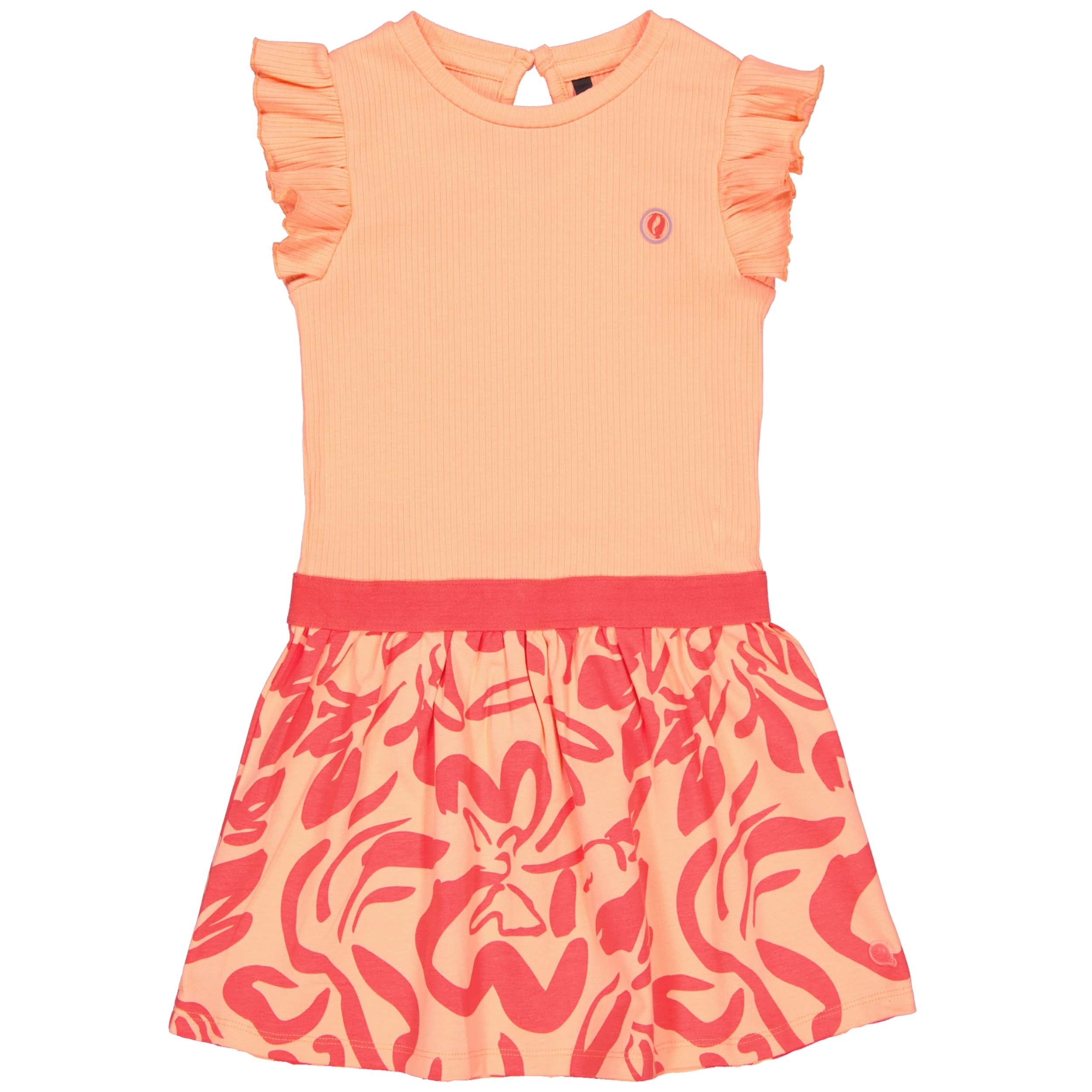 Jurk Oranje met bloemen | AOP Orange Flower