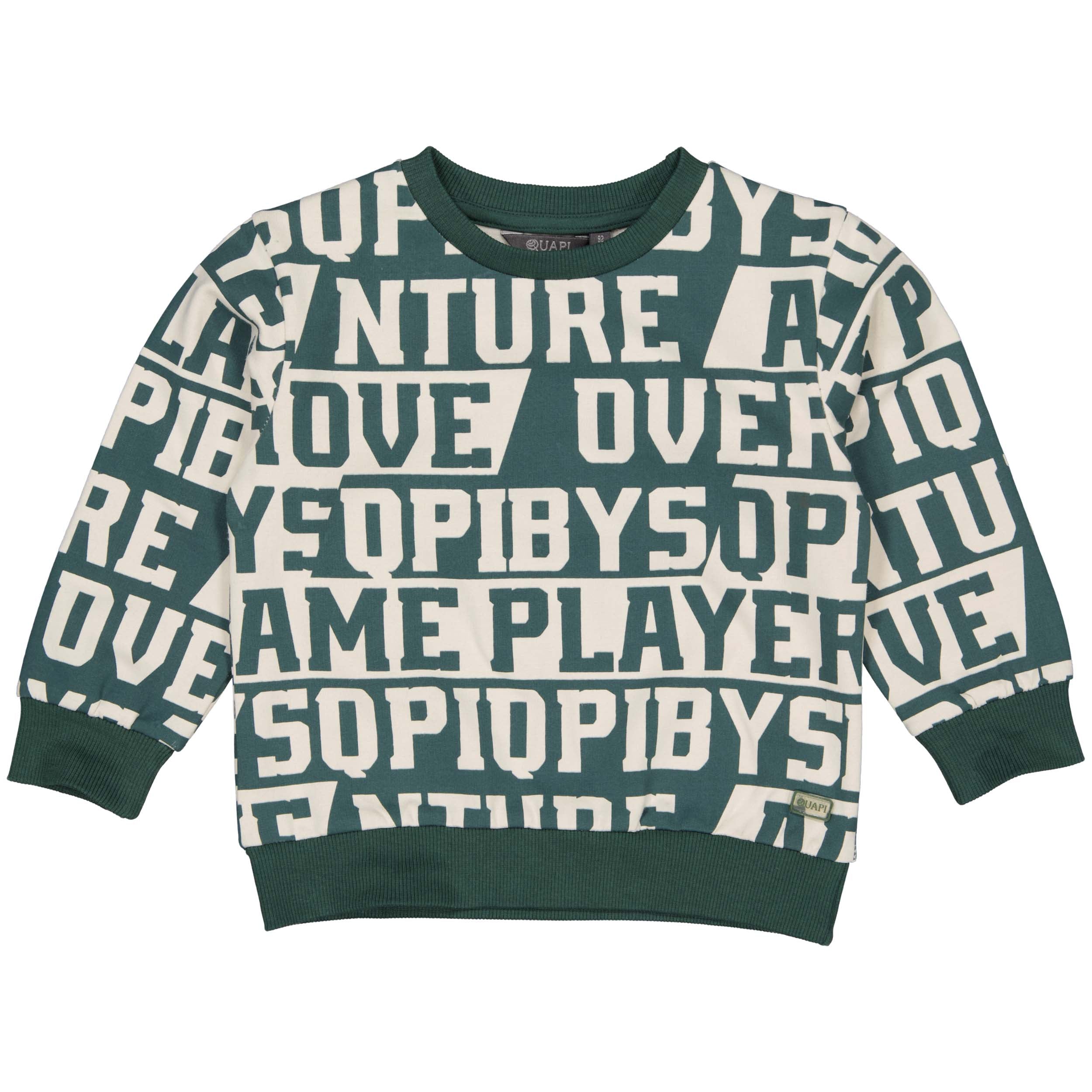 SWEATERS | AOP Bottle Green Text