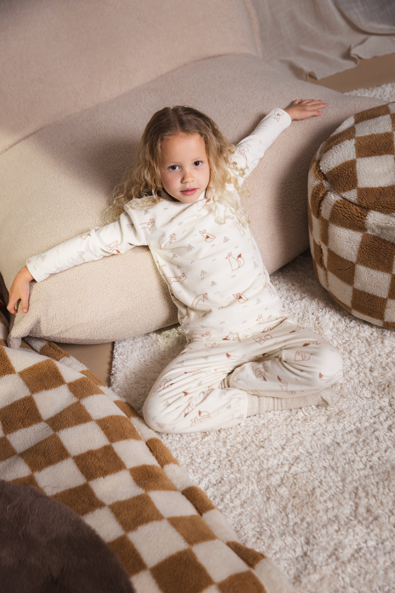Pyjama gebroken wit met vossenprint | AOP Brown Animal