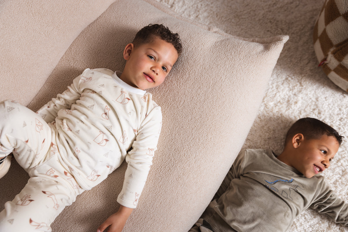 Pyjama gebroken wit met vossenprint | AOP Brown Animal