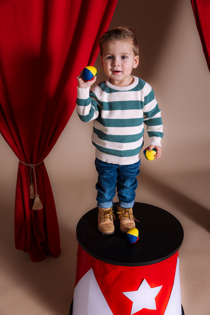 Pullover gestreept | AOP Green Stripe