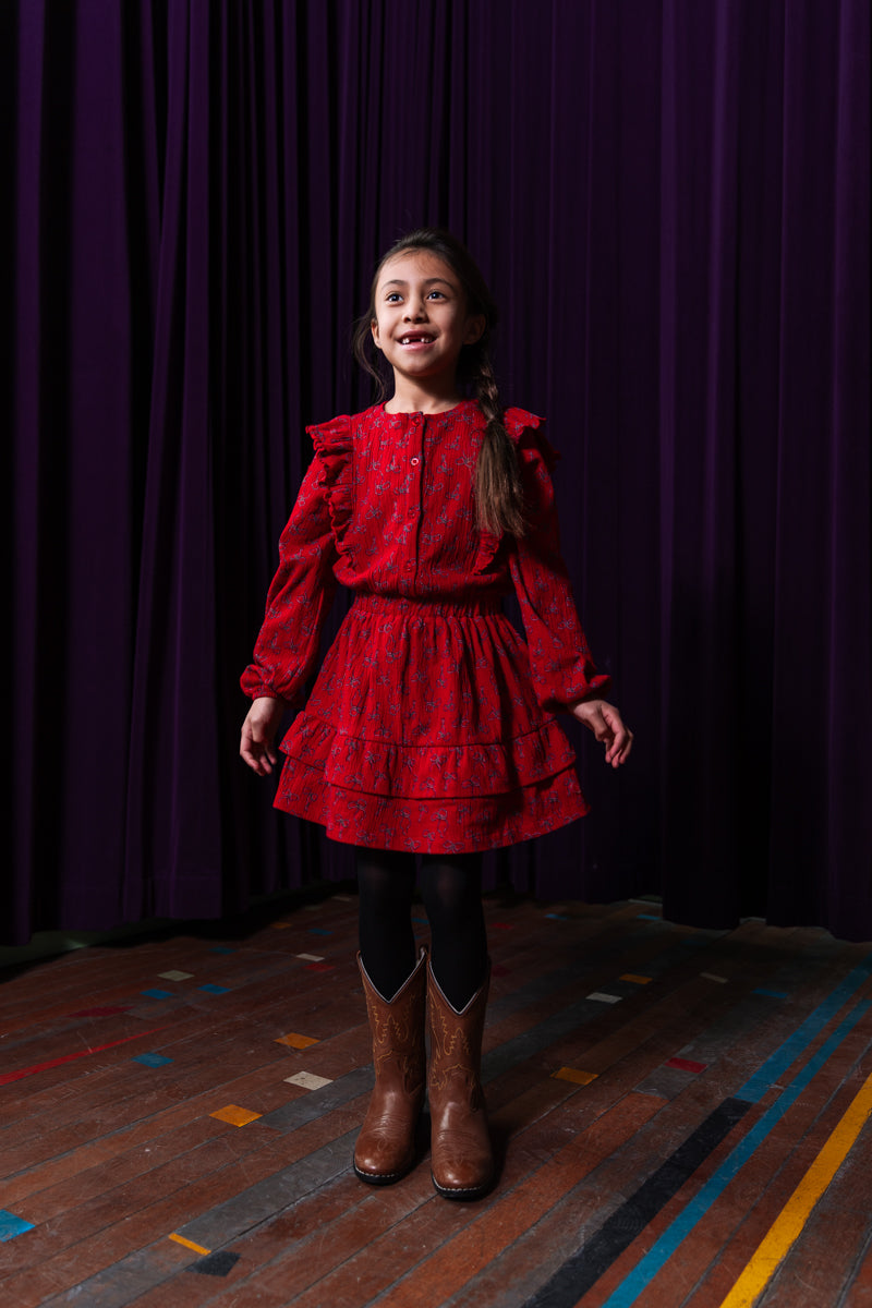 Jurk rood | AOP Red Bow