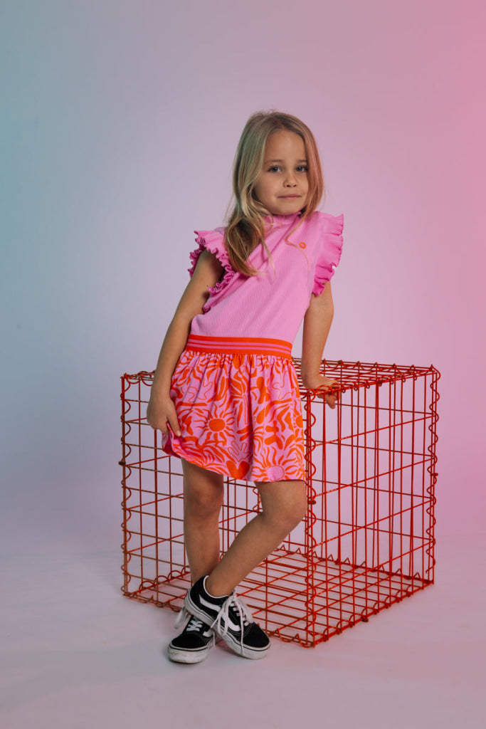 Jurk Roze | AOP Pink Blush Flower Dress