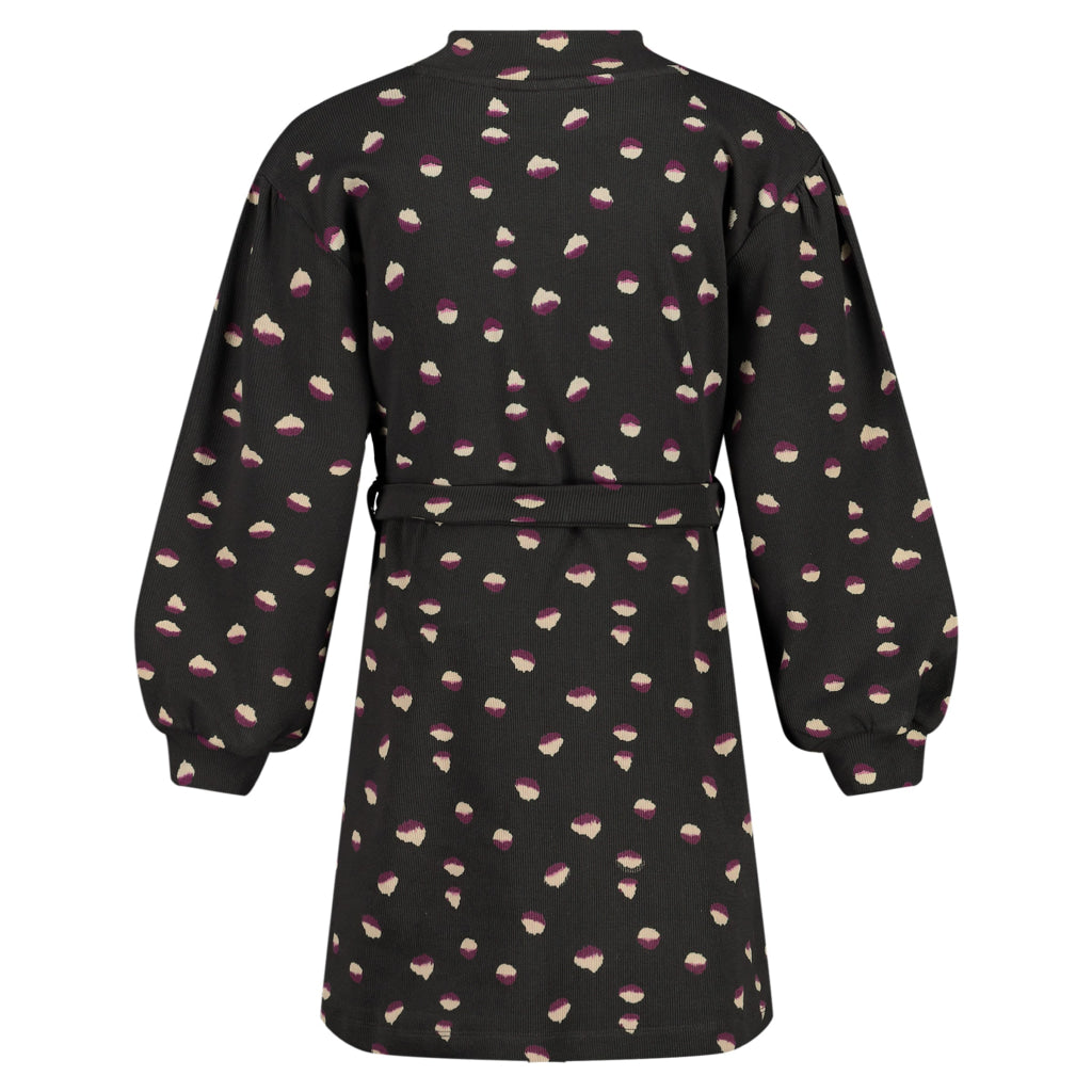 Jurk zwart | AOP Black Animal Dress