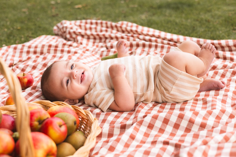 Broek Beige gestreept | AOP Sand Stripe
