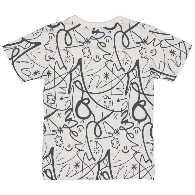 Shirt Wit met print | AOP White Sketch