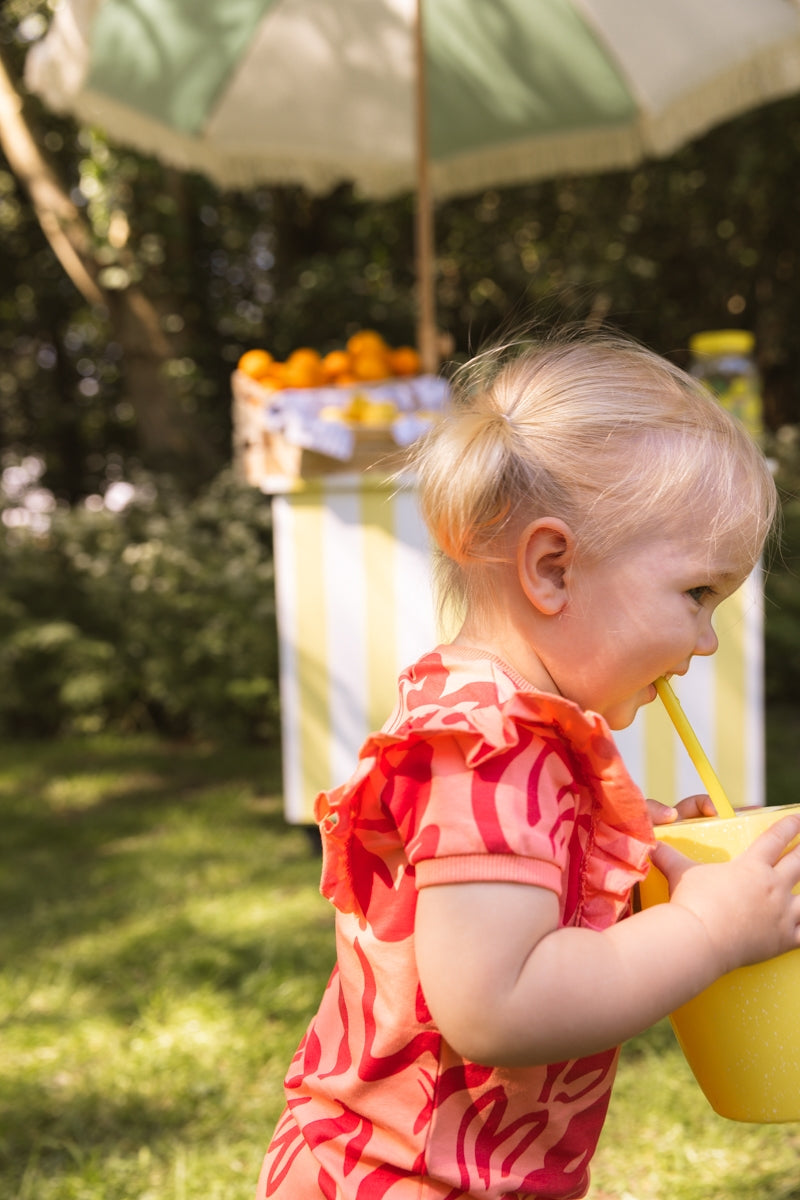 Jurk Oranje Rood | AOP Orange Flower