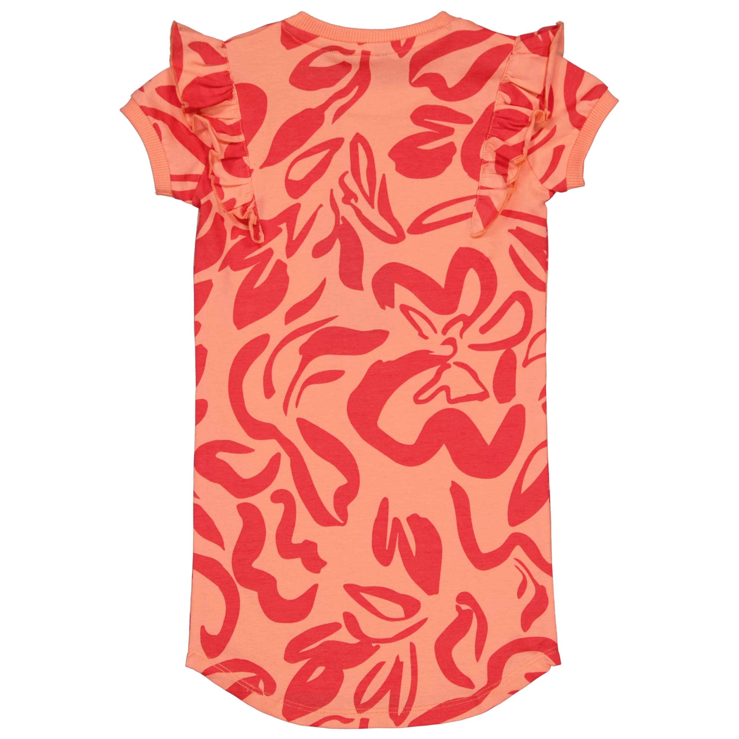 Jurk Oranje Rood | AOP Orange Flower