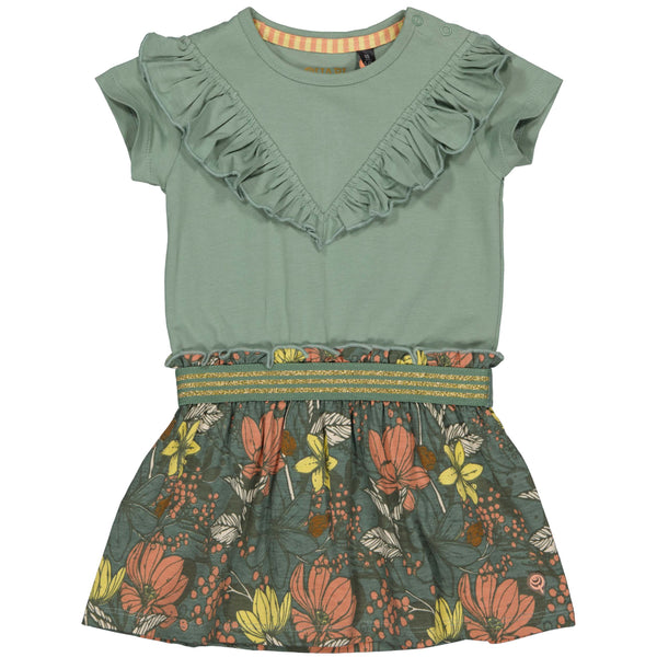 DRESS | AOP Green Flower