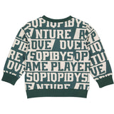 SWEATERS | AOP Bottle green text