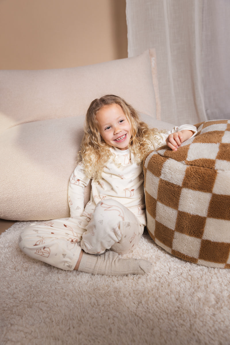 Pyjama gebroken wit met vossenprint | AOP Brown Animal