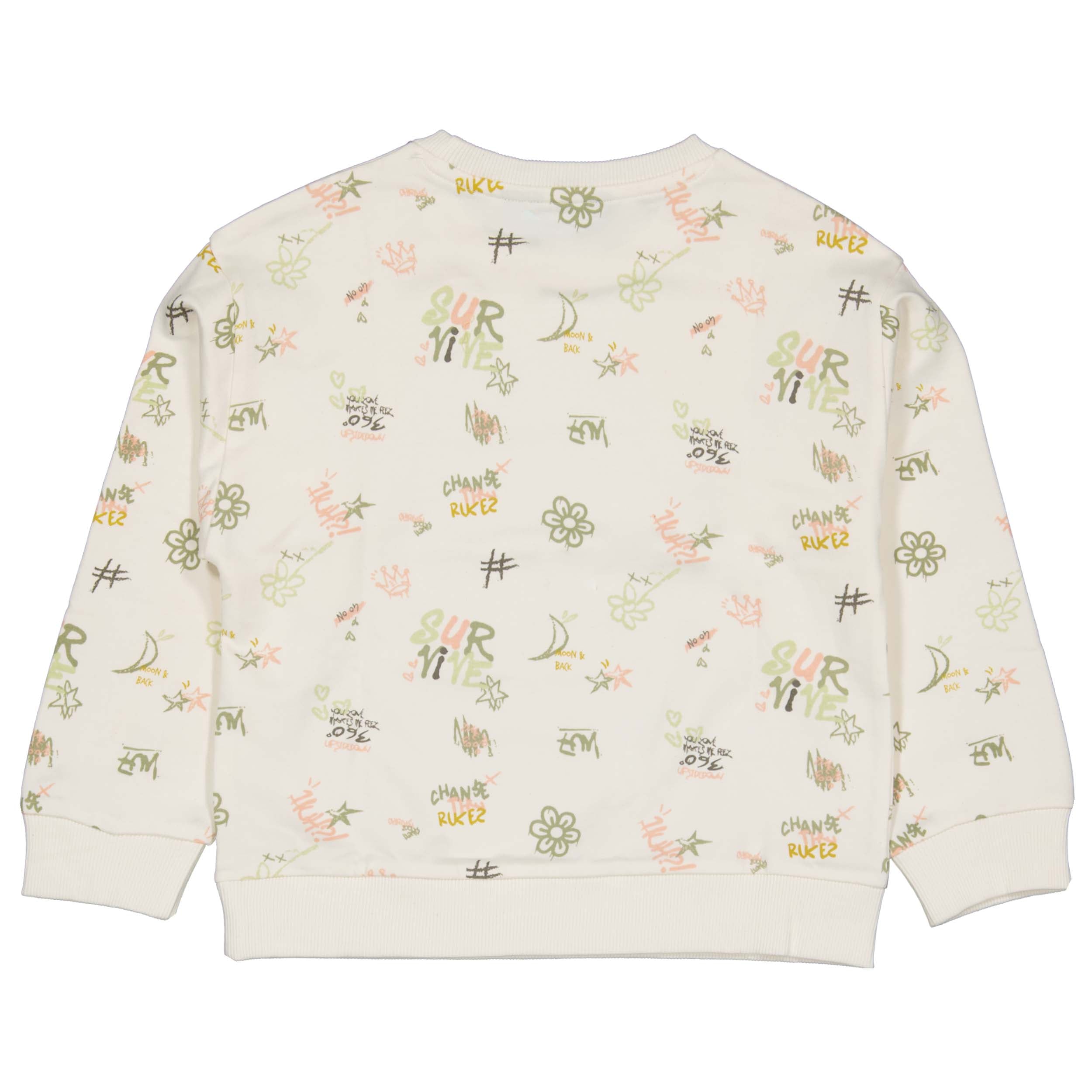 Sweater met tekst | AOP White Text