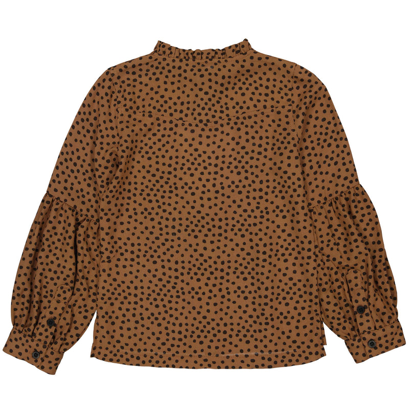 BLOUSE | AOP Brown Dot